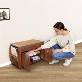 img 2 attached to Versatile Bamboo Shoe Rack and Storage Bench with Hidden Compartment for Entryway, Hallway, or Living Room