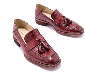 img 3 attached to Beautoday Alligator Pattern Leather 6 5 Men's Shoes for Loafers & Slip-Ons