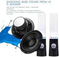 💻 desktop laptop computer pc led light dancing water speakers fountain music (two pcs), usb powered stereo speakers with 3.5mm audio, black line-in speakers logo