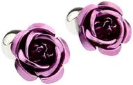 🌹 mrcuff rose purple flower cufflinks with gift box & polishing cloth logo