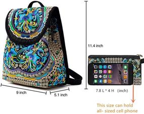 img 3 attached to 🎒 Stylish Embroidered Lightweight Backpack for Women: Surrylake Fashion Handbags & Wallets