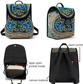 img 2 attached to 🎒 Stylish Embroidered Lightweight Backpack for Women: Surrylake Fashion Handbags & Wallets