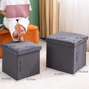 img 2 attached to Folding Storage Ottoman Cube 15 7X15 7X15 7Inch
