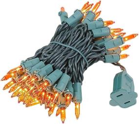 img 4 attached to 🎄 Amber Christmas Mini String Lights - 50 Light Set with Green Wire, 11' Long - Indoor/Outdoor UL Listed