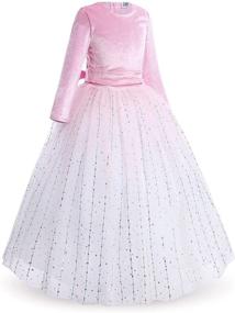 img 3 attached to 👗 Blue Gradient Girls' Dresses for Bridesmaid, Communion, and Princess Attire