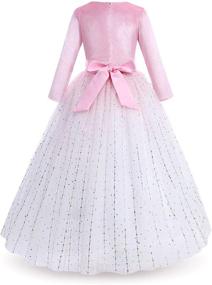 img 2 attached to 👗 Blue Gradient Girls' Dresses for Bridesmaid, Communion, and Princess Attire