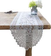 🏵️ tinsow 2 pack white cotton crochet lace rectangular table runner dresser scarf doilies - no tassels logo