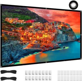 img 4 attached to 🎬 Foldable 4K HD 16:9 60 Inch Projector Screen | Portable Video Projection Movie Screen with Grommets | Ideal for Outdoor and Indoor Home Theater