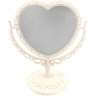 beaupretty double-sided 360° rotating tabletop heart-shaped makeup cosmetic mirror, beige - enhance your beauty routine logo