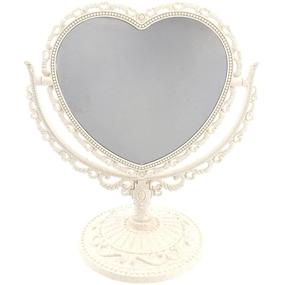 img 4 attached to Beaupretty Double-Sided 360° Rotating Tabletop Heart-Shaped Makeup Cosmetic Mirror, Beige - Enhance Your Beauty Routine
