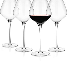 img 4 attached to 🍷 Luxbe Crystal Wine Glasses Set of 4 - 24oz Large Capacity - Ideal for Red or White Wines - Pinot Noir, Burgundy, Bordeaux - 720ml