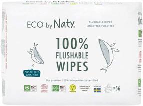 img 2 attached to 🌱 Eco by Naty Flushable Baby Wipes, 168 count (3 packs of 56) - Plant-Based Compostable Wipes, Plastic-Free, No Nasty Chemicals