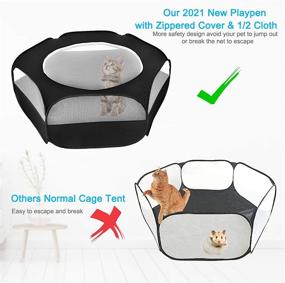 img 2 attached to 🐾 XIRGS Small Animal Playpen : Portable Waterproof Pet Cage Tent for Outdoor Exercise - Anti Escape Fence for Cats, Rabbits, Hamsters, and More!