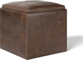 img 3 attached to Simpli Home Rockwood Ottomans Distressed