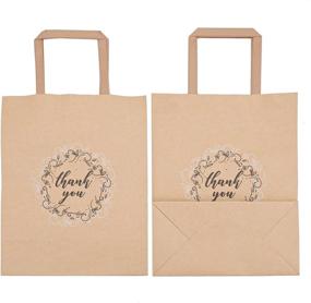 img 3 attached to 🛍️ Kingrol 50 Pack Kraft Paper Bags with Handles - Ideal for Retail Shopping, Weddings, Goodies, Party Favors, Crafts, and Takeout Business - 8.5 x 10.5 x 4.25 Inch Thank You Gift Bags