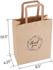 img 1 attached to 🛍️ Kingrol 50 Pack Kraft Paper Bags with Handles - Ideal for Retail Shopping, Weddings, Goodies, Party Favors, Crafts, and Takeout Business - 8.5 x 10.5 x 4.25 Inch Thank You Gift Bags