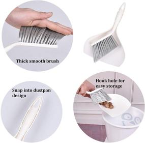 img 1 attached to 🧹 Efficient Mini Dustpan and Brush Set for Keyboard, Floor, Desktop, and Sofa Cleaning - Lightweight Handheld Design (Ivory)