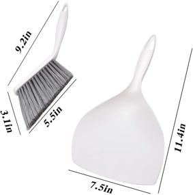 img 2 attached to 🧹 Efficient Mini Dustpan and Brush Set for Keyboard, Floor, Desktop, and Sofa Cleaning - Lightweight Handheld Design (Ivory)