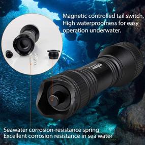 img 2 attached to 🔦 ORCATORCH D550 Dive Light: 1000 Lumens Scuba Dive Torch with 3400mAh Battery and Accessories