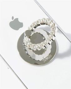 img 4 attached to Sonix Embellished Crystal Rhinestone Phone Ring (Silver