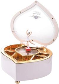 img 4 attached to Heart Musical Jewelry Box with Dancing Girl & Arrow Design - Ideal Christmas Gift for Jewelry Storage