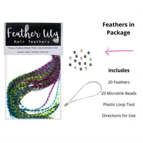 img 2 attached to Feather Extensions Feathers Individual Lily Hair Care