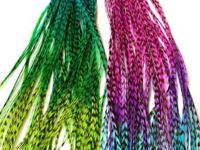 img 1 attached to Feather Extensions Feathers Individual Lily Hair Care