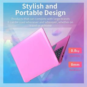 img 1 attached to ZWYING 10.1 inch Ultra-Thin Portable Notebook, Lightweight 0.8KG, Quad-core Processor, 2G+32GB EMMC, Windows 10 Professional & Office 2010 Pre-installed (Pink)