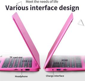 img 2 attached to ZWYING 10.1 inch Ultra-Thin Portable Notebook, Lightweight 0.8KG, Quad-core Processor, 2G+32GB EMMC, Windows 10 Professional & Office 2010 Pre-installed (Pink)