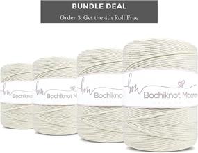 img 1 attached to 🧵 Bochiknot Macrame Jumbo Cord Roll - Single-Strand Twisted Rope, 4mm x 440yds (1300ft) | Mega-Bulk Size for Extended Cord Length & Larger Macrame Projects