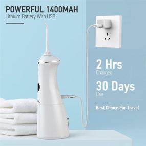 img 2 attached to 🦷 NURSAL Portable Cordless Water Dental Flosser - Professional Rechargeable Oral Irrigator with DIY Mode, 300ML Teeth Cleaner - Waterproof and Travel-Friendly - Includes 4 Jet Tips for Braces (White)