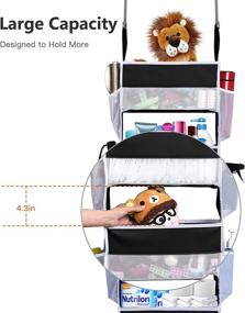 img 2 attached to 🚪 ULG Over The Door Organizer: Maximize Space with 4 Large Pockets and 6 Side Pockets, 33lb Capacity Hanging Organizer for Pantry, Bathroom, Closet, Nursery - Ideal for Cosmetics, Stationery, Sundries
