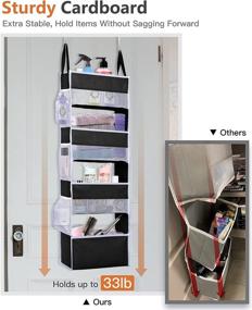 img 3 attached to 🚪 ULG Over The Door Organizer: Maximize Space with 4 Large Pockets and 6 Side Pockets, 33lb Capacity Hanging Organizer for Pantry, Bathroom, Closet, Nursery - Ideal for Cosmetics, Stationery, Sundries