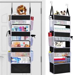 img 4 attached to 🚪 ULG Over The Door Organizer: Maximize Space with 4 Large Pockets and 6 Side Pockets, 33lb Capacity Hanging Organizer for Pantry, Bathroom, Closet, Nursery - Ideal for Cosmetics, Stationery, Sundries