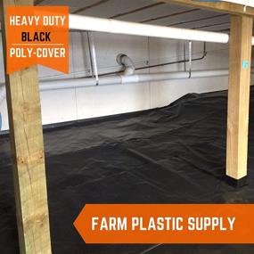 img 3 attached to 🌾 10 mil Black Plastic Sheeting - 5' x 100' - Heavy Duty Farm Plastic Supply, Polyethylene Vapor Barrier, Black Painters Tarp, Durable Plastic Roll