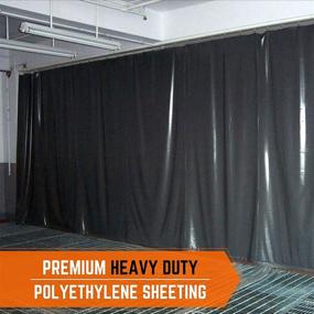 img 2 attached to 🌾 10 mil Black Plastic Sheeting - 5' x 100' - Heavy Duty Farm Plastic Supply, Polyethylene Vapor Barrier, Black Painters Tarp, Durable Plastic Roll