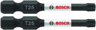 💪 bosch itt25202 impact tough torx #25 power bits - 2 pc. set: ultimate durability and performance logo