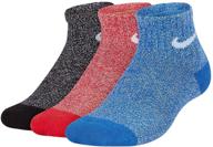 🧦 nike kid's performance cushioned quarter socks 3 pack: comfort and support for active little feet logo