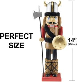 img 3 attached to 🎅 Clever Creations Viking 14-Inch Traditional Wooden Nutcracker: Festive Christmas Decor for Shelves and Tables – Enhance your Holiday Ambiance!