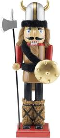 img 4 attached to 🎅 Clever Creations Viking 14-Inch Traditional Wooden Nutcracker: Festive Christmas Decor for Shelves and Tables – Enhance your Holiday Ambiance!