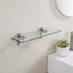 img 1 attached to 🚻 Bathroom Wall Shelf- Tempered Glass, 16 Inch, Brushed Nickel Finish, Wall Mounted, BGS3201S40-2