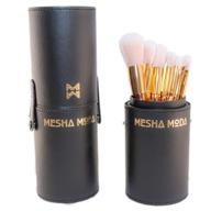 💄 meshamoda make up brushes: 10-piece professional soft blending set with leather case logo