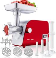 🔴 red electric meat grinder, 3-in-1 food grinder, 5lb/min speed, sausage stuffer & kubbe maker, heavy duty meat mincer machine with stainless steel plates & blades, ideal for home kitchen & commercial use logo