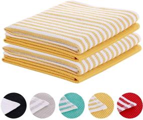 img 4 attached to 🧺 BAROOGA Kitchen Towels: Set of 4, 20 x 28-inch, Ultra Soft, Highly Absorbent 100% Cotton Terry Hand Towels with Hanging Loop - Mustard