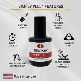 img 2 attached to 💅 Bliss Kiss Simply Peel: Glittery Liquid Latex Cuticle Guard for Nail Art, 15 ml, Made in USA