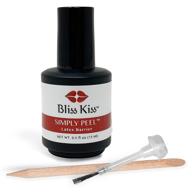 💅 bliss kiss simply peel: glittery liquid latex cuticle guard for nail art, 15 ml, made in usa logo