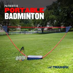 img 3 attached to Patriotic Portable Badminton Set: Easy Setup on Any Surface in Seconds – No Tools or Stakes Required