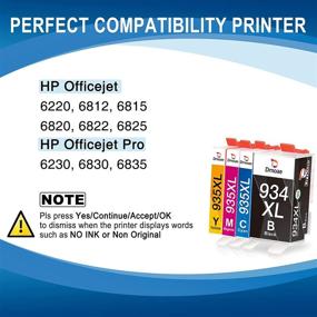 img 3 attached to 🖨️ Drnoae 935xl 934xl Ink Cartridges for HP Printers: Compatible with Officejet 6220, 6812, 6815, 6820 & Officejet Pro 6230, 6830, 6835 Ink - 4 Combo Pack