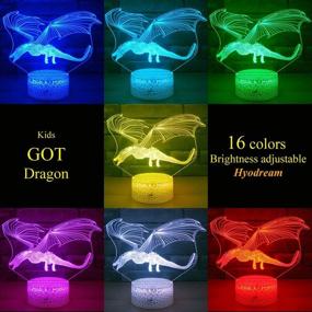 img 1 attached to 🐉 HYODREAM DragonToys Dragon Gifts Kids Night Light - 16 Colors, Remote Control, 3D Optical Illusion Lamp - Perfect Gifts for Boys and Girls on Birthdays or Holidays