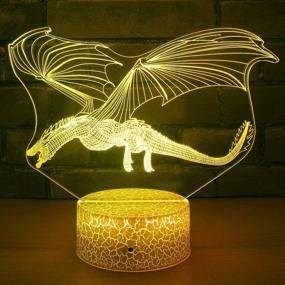 img 3 attached to 🐉 HYODREAM DragonToys Dragon Gifts Kids Night Light - 16 Colors, Remote Control, 3D Optical Illusion Lamp - Perfect Gifts for Boys and Girls on Birthdays or Holidays